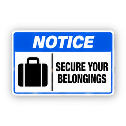 Blue Secure Belongings Briefcase Panel Vinyl Decal Stickers