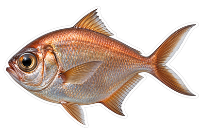 Copper Round Fish with Forked Brown Tail Art Vinyl Decal Stickers