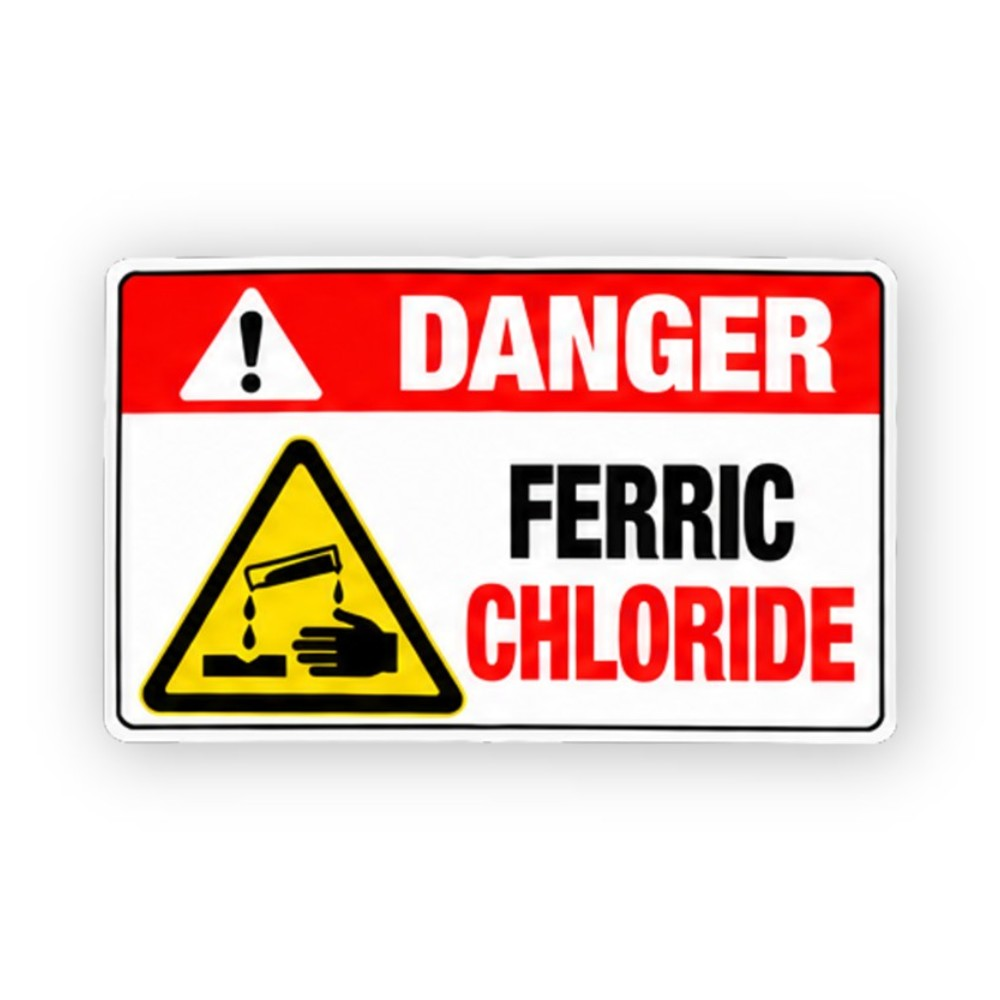 Red Ferric Chloride Corrosive Triangle Panel Vinyl Decal Stickers