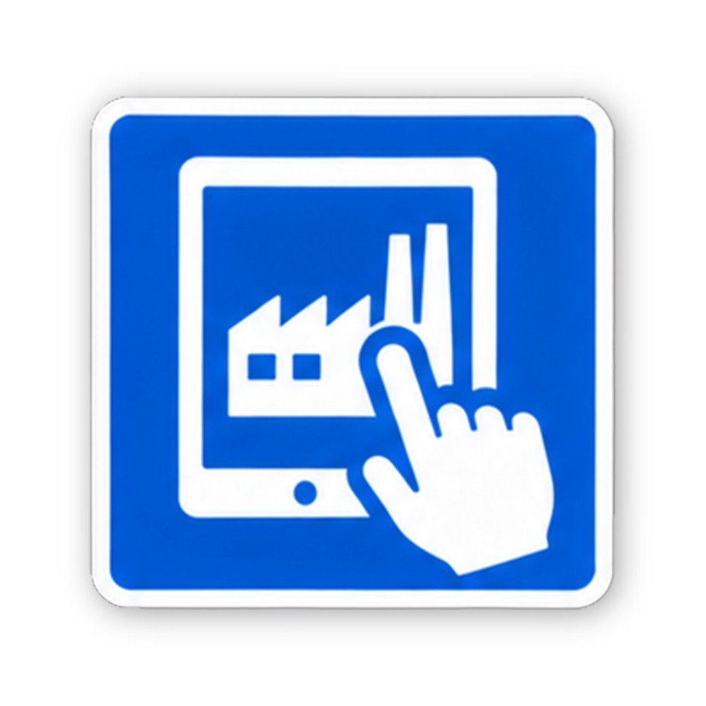 Blue White Factory Tablet Touch Finger Square Vinyl Decal Stickers