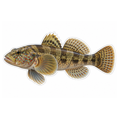 Mottled Goby with Rounded Spotted Fins Art Vinyl Decal Stickers