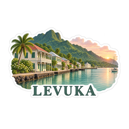 Levuka Tropical Waterfront Art Vinyl Decal Stickers
