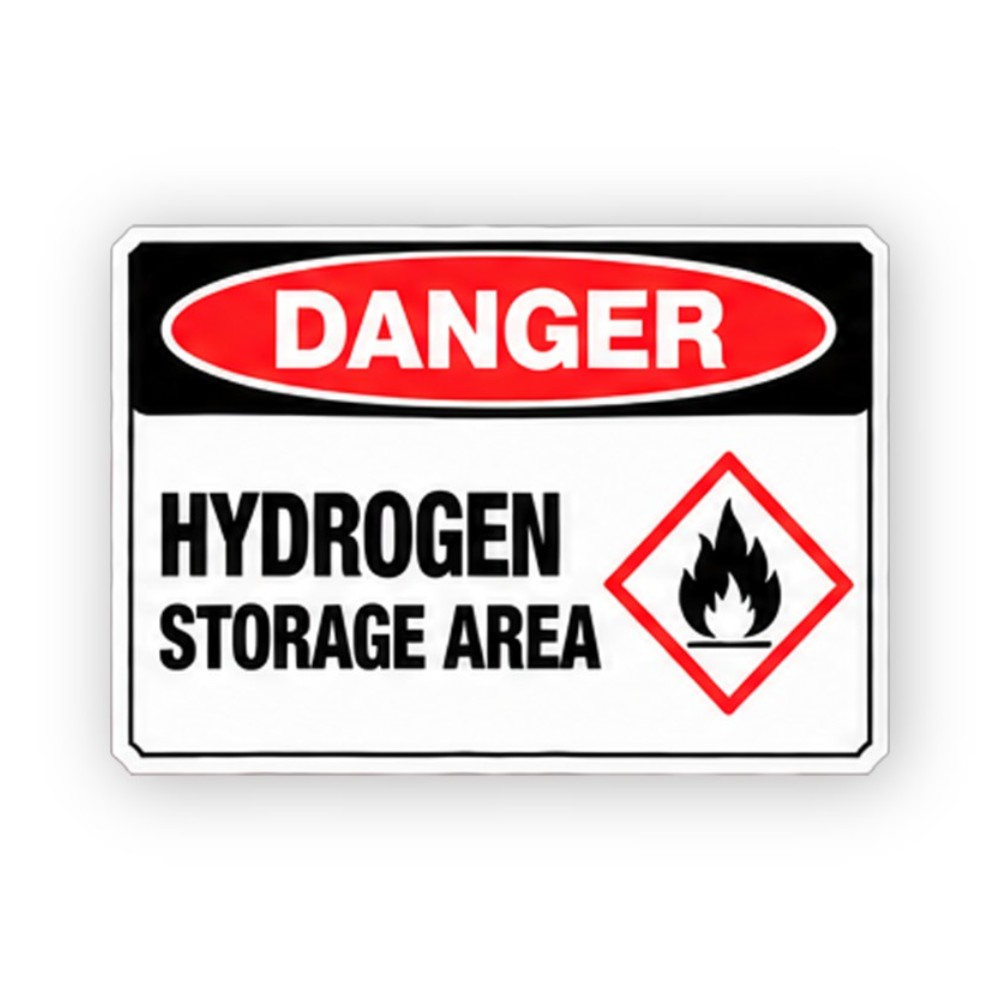 Black Hydrogen Storage Flame Diamond Panel Vinyl Decal Stickers