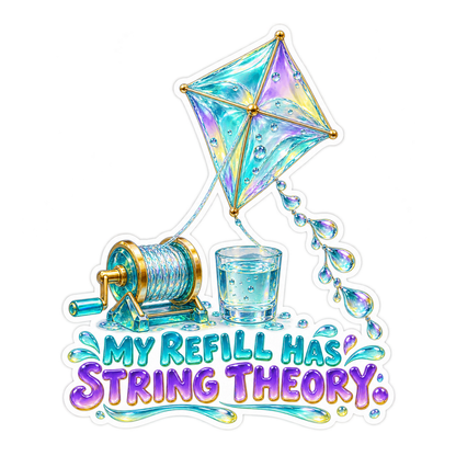 Iridescent Kite Water Glass and Reel Vinyl Decal Stickers