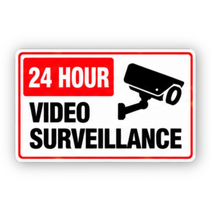 Red Video Surveillance Camera Panel Vinyl Decal Stickers