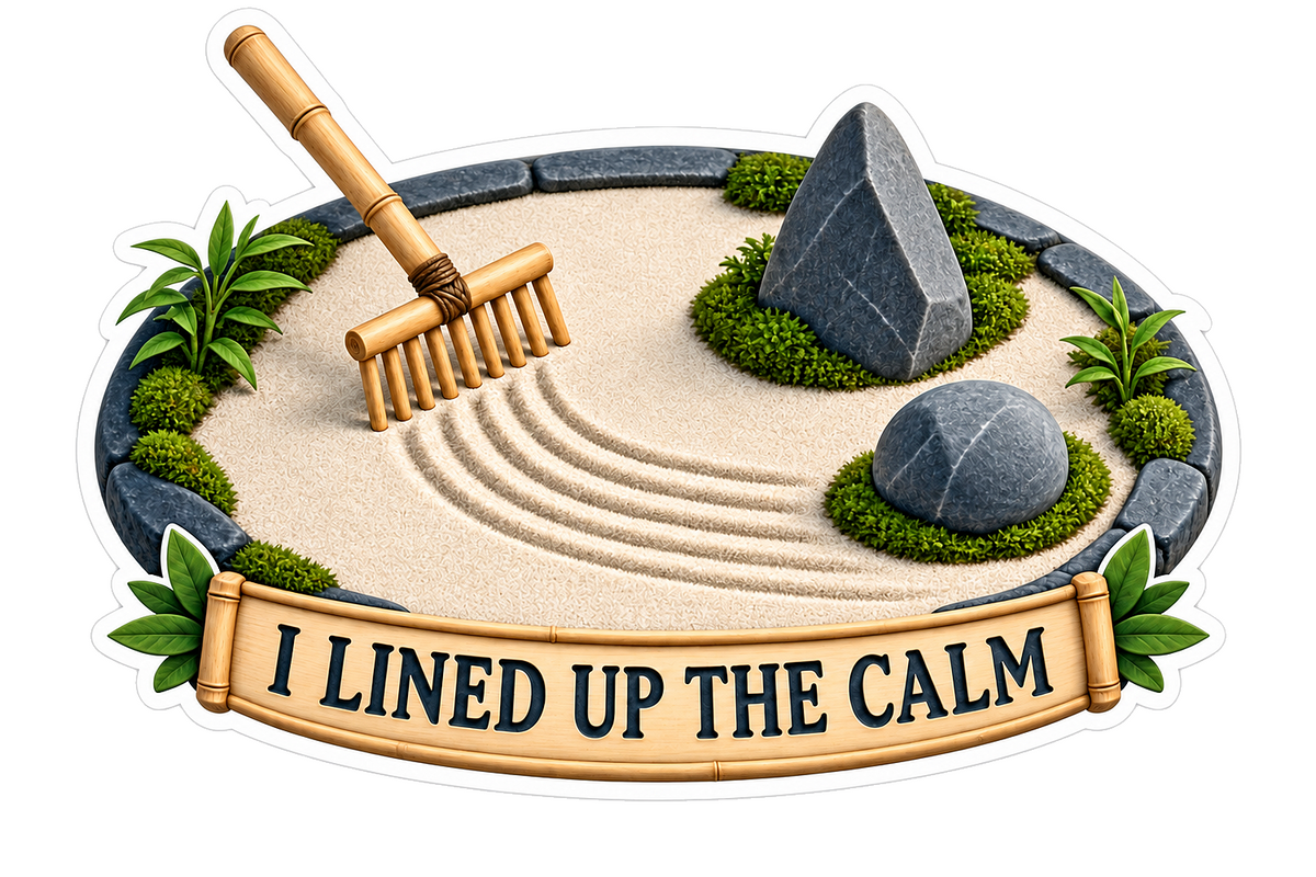 Sand Garden Rake Stones Art Vinyl Decal Stickers