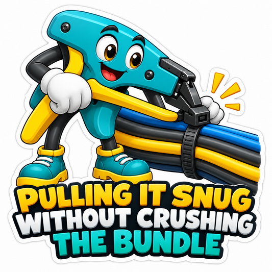 Teal Cable Tie Tool Character Binding Wires Vinyl Decal Stickers