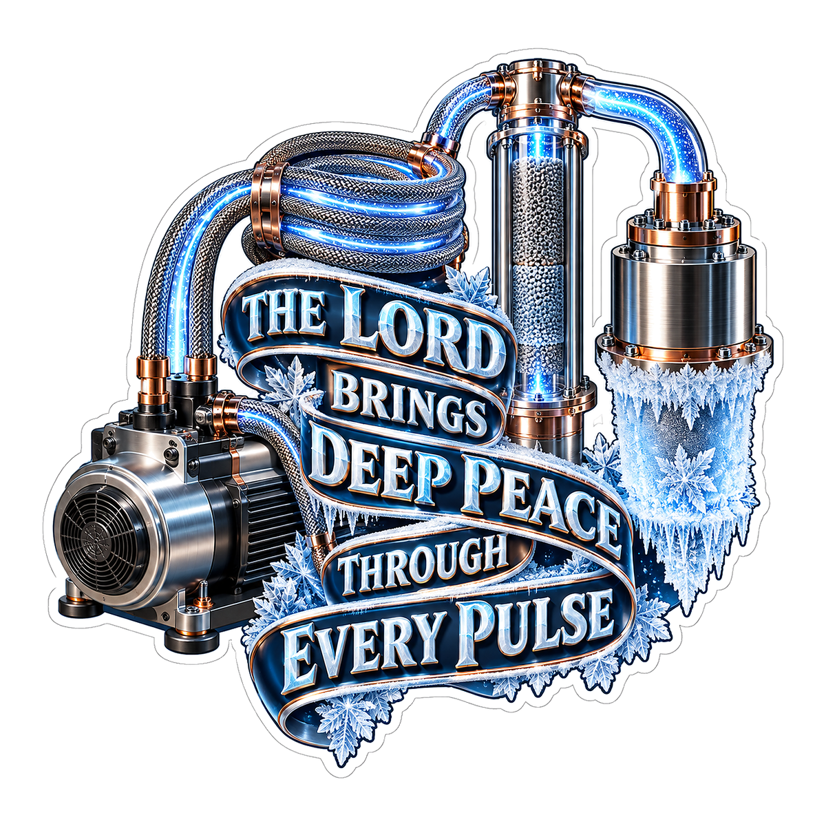 Frosty Blue Coil Apparatus Faith Art Vinyl Decal Stickers
