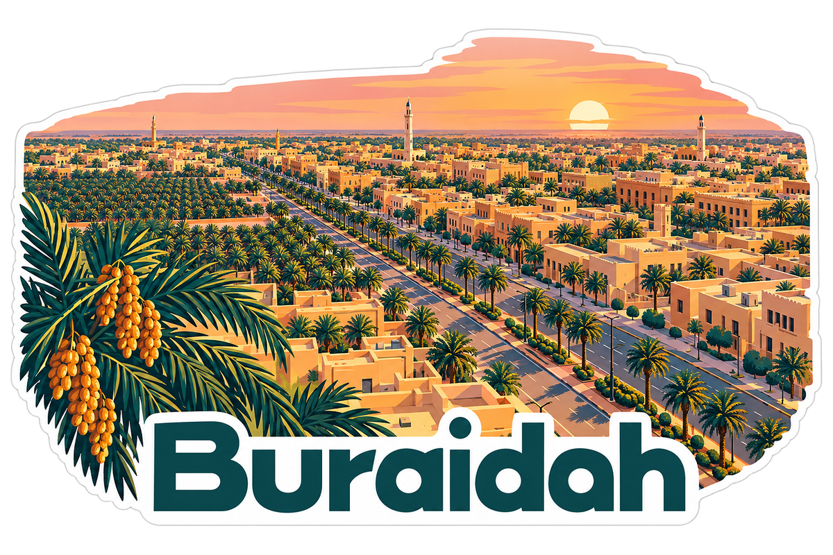 Buraidah Date Palms at Sunset Art Vinyl Decal Stickers