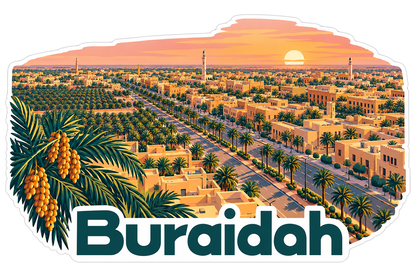Buraidah Date Palms at Sunset Art Vinyl Decal Stickers