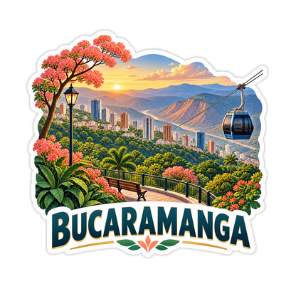 Bucaramanga Green City Cable Car Art Vinyl Decal Stickers