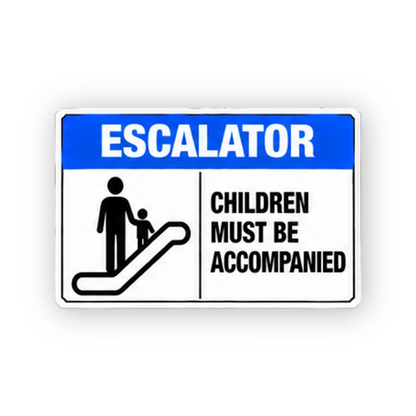 Blue Escalator Adult Child Figure Panel Vinyl Decal Stickers