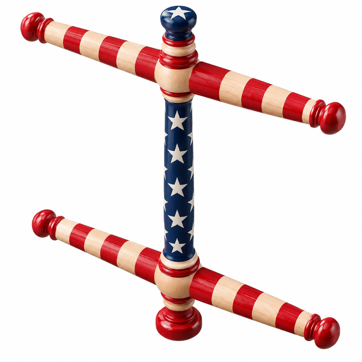 Star Spangled Double Crossbar Wooden Yarn Tool Vinyl Decal Stickers