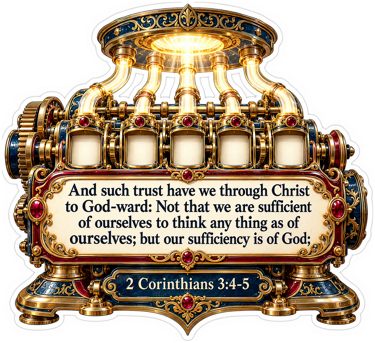 2 Corinthians 3 4 5 Golden Engine Vinyl Decal Stickers
