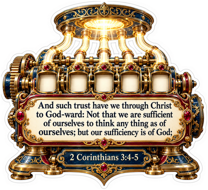 2 Corinthians 3 4 5 Golden Engine Vinyl Decal Stickers