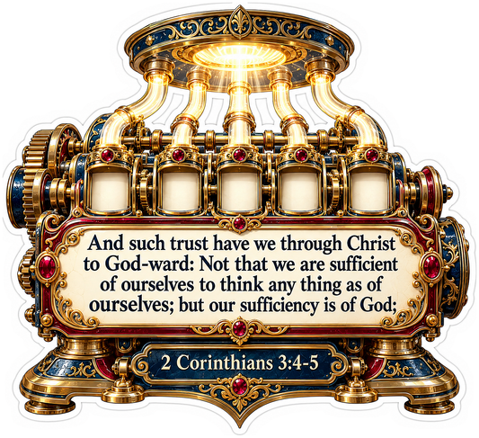 2 Corinthians 3 4 5 Golden Engine Vinyl Decal Stickers