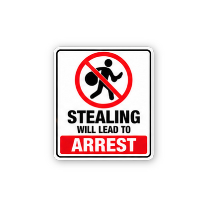 Red Stealing Arrest Walking Figure Panel Vinyl Decal Stickers