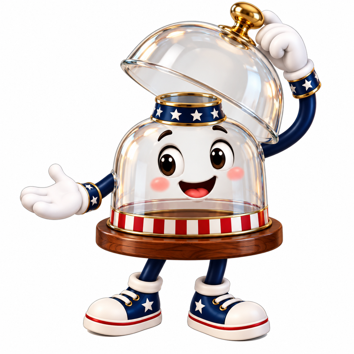 Stars and Stripes Glass Dome Mascot Vinyl Decal Stickers