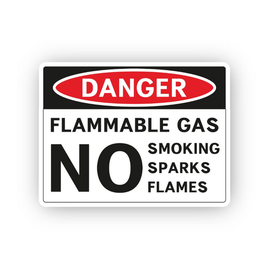 Black Danger Oval No Flames Wide Panel Vinyl Decal Stickers