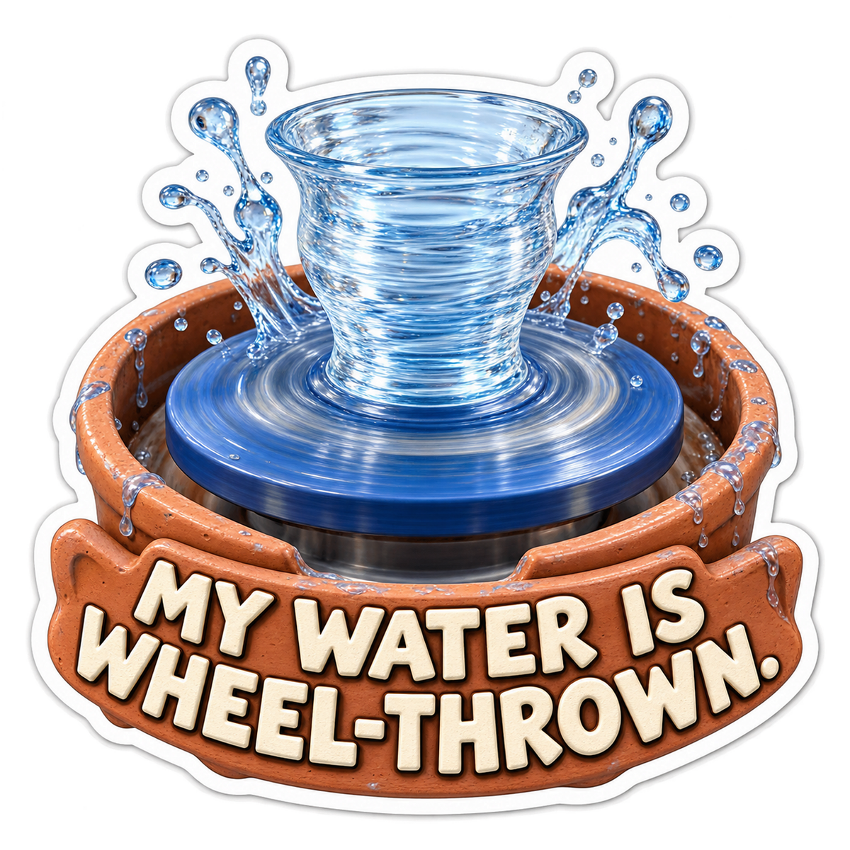 Water Vase on Pottery Wheel Art Vinyl Decal Stickers