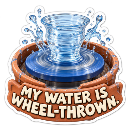 Water Vase on Pottery Wheel Art Vinyl Decal Stickers