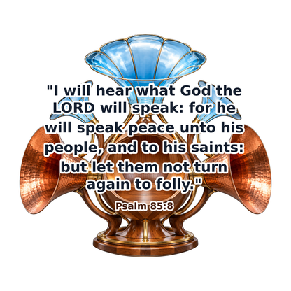 Copper Blue Horns with Psalm Quote Art Vinyl Decal Stickers