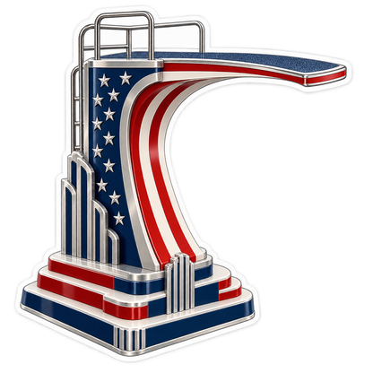 US Flag Diving Platform Art Vinyl Decal Stickers