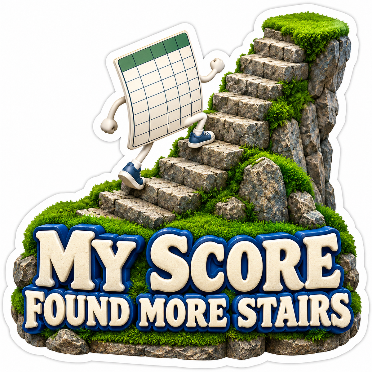 Golf Scorecard Climbing Stairs Art Vinyl Decal Stickers