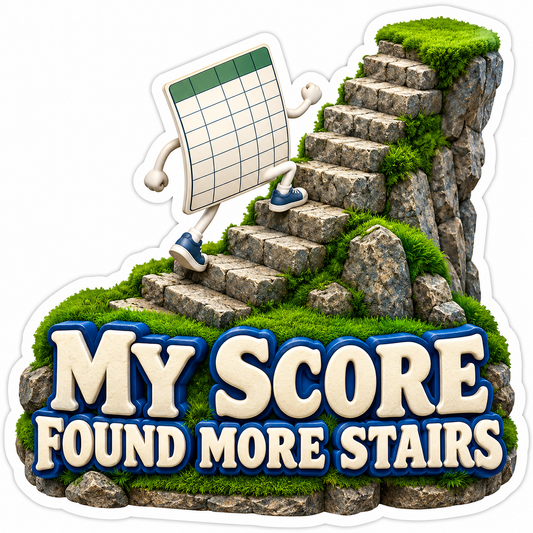Golf Scorecard Climbing Stairs Art Vinyl Decal Stickers