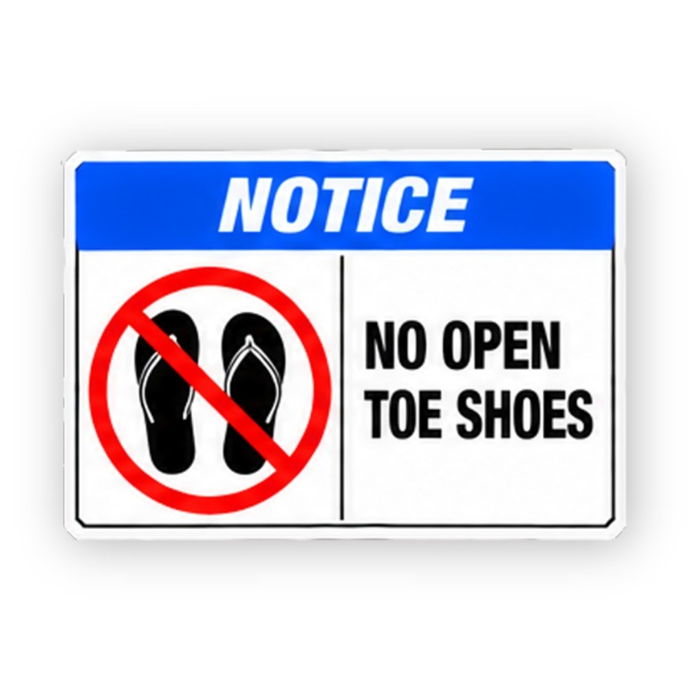 Blue Notice Crossed Open Toe Sandals Panel Vinyl Decal Stickers