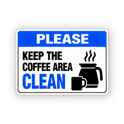 Blue Coffee Area Pot Mug Panel Vinyl Decal Stickers