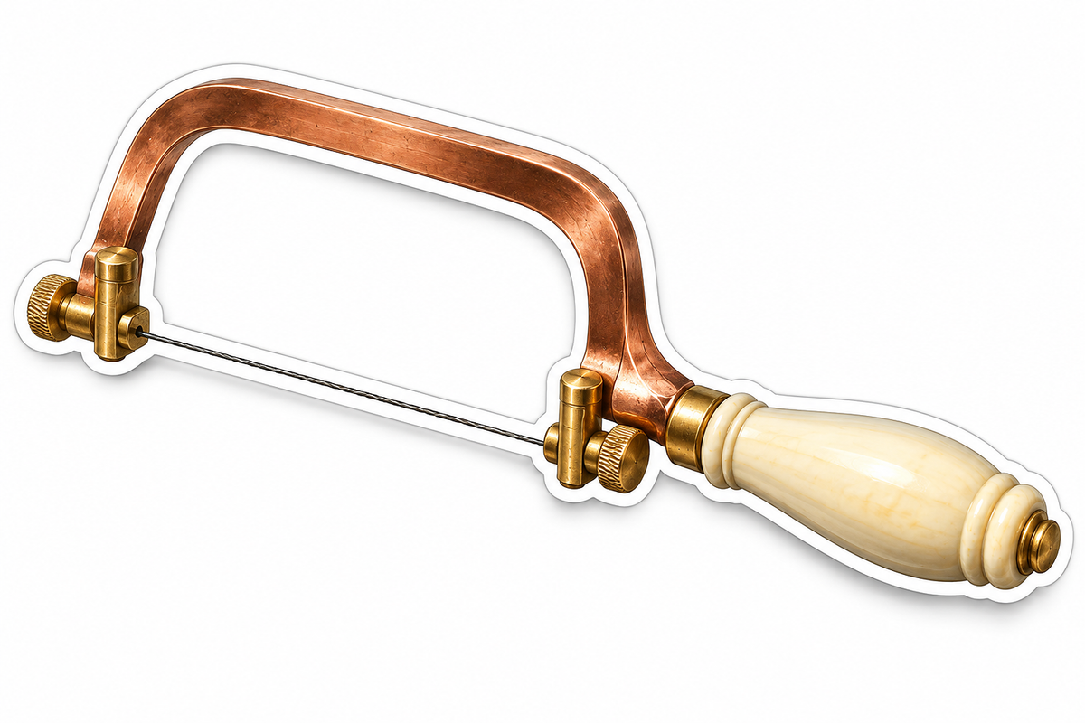 Copper Frame Saw with Ivory Handle Vinyl Decal Stickers