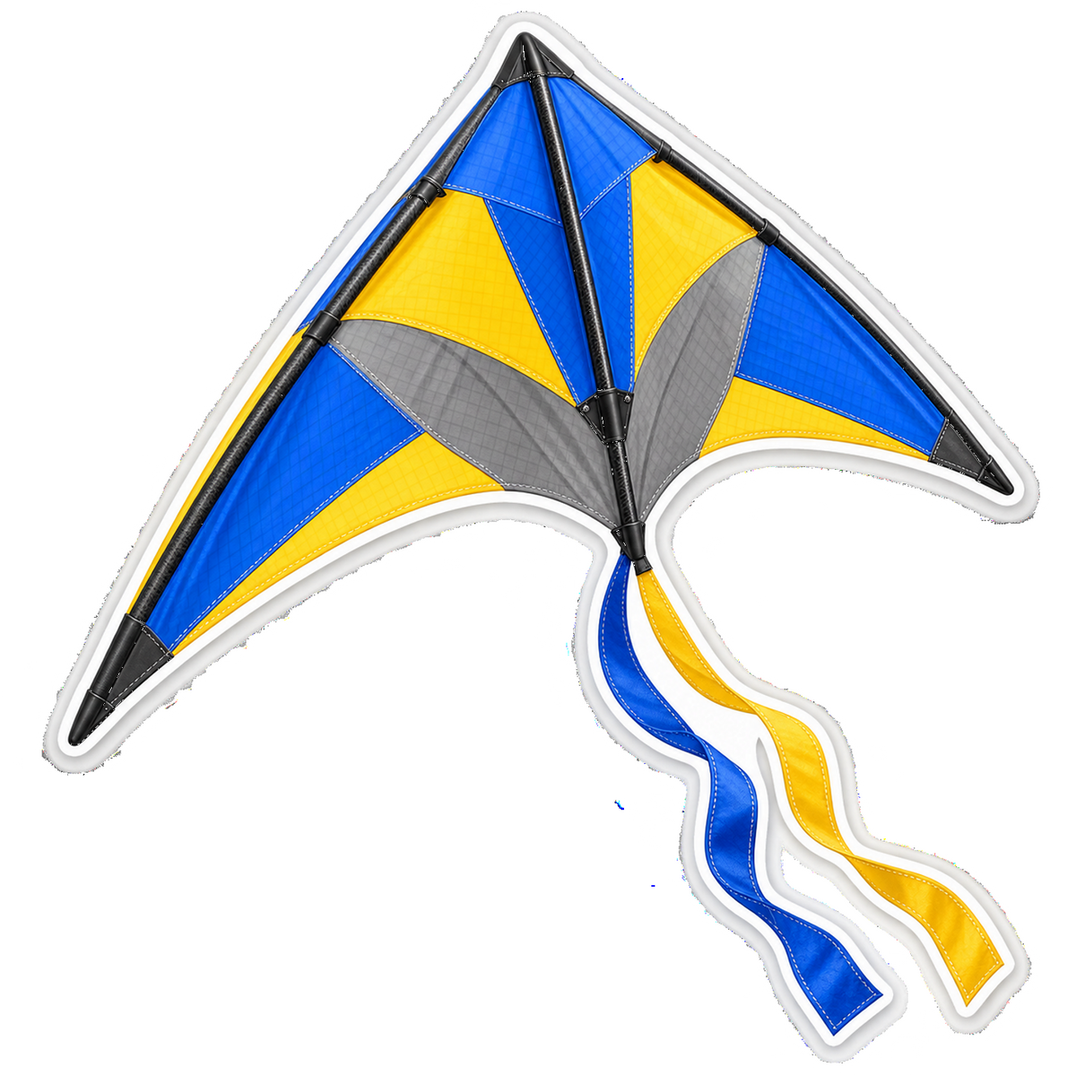 Blue Yellow Delta Kite Art Vinyl Decal Stickers