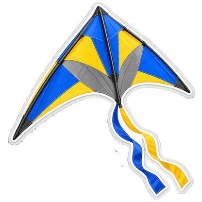 Blue Yellow Delta Kite Art Vinyl Decal Stickers