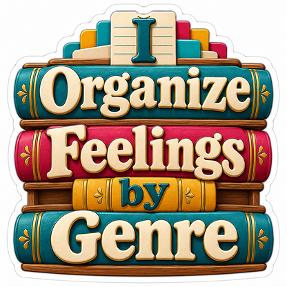 I Organize Feelings by Genre Quote Vinyl Decal Stickers