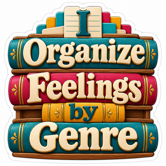 I Organize Feelings by Genre Quote Vinyl Decal Stickers