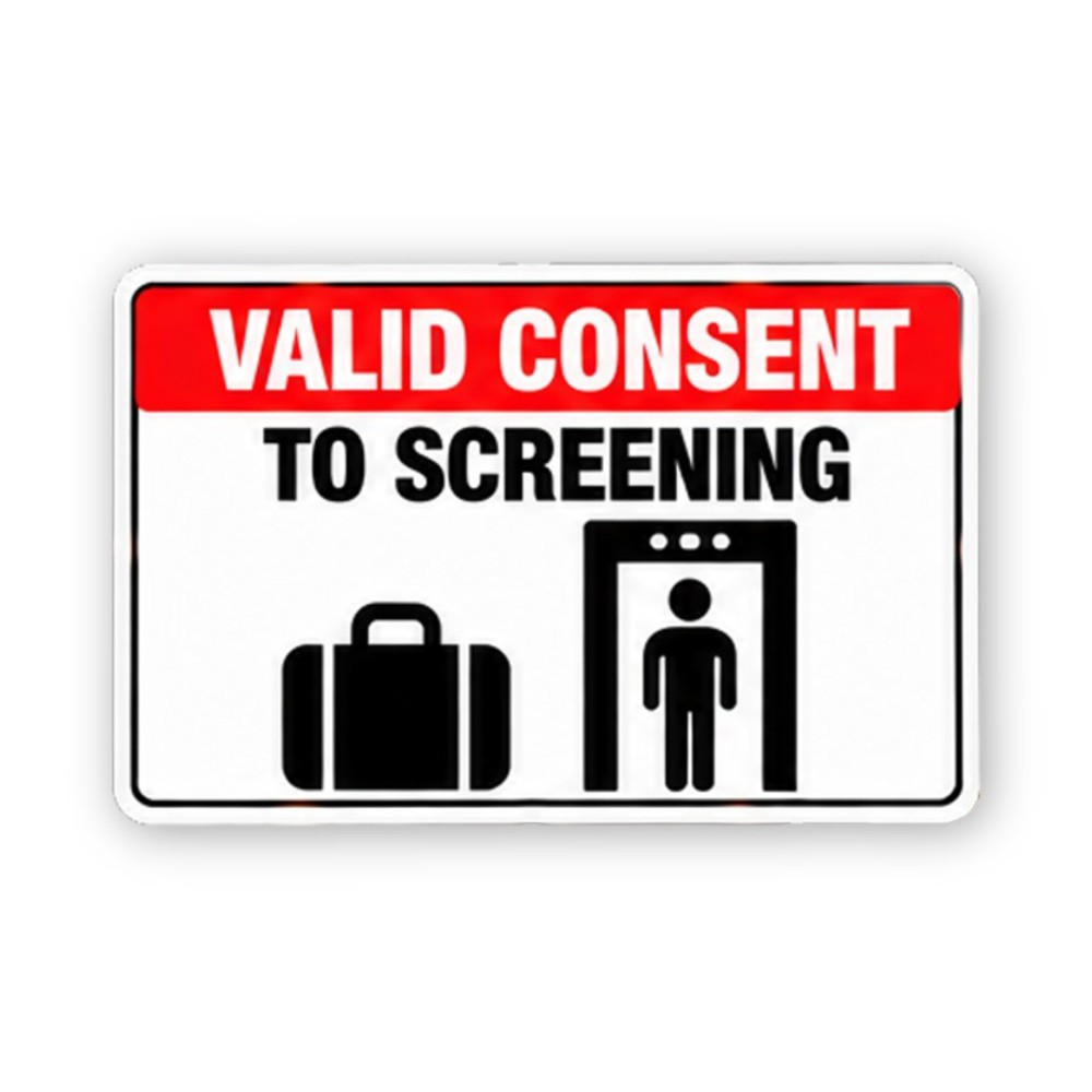 Red Consent Screening Bag Door Panel Vinyl Decal Stickers
