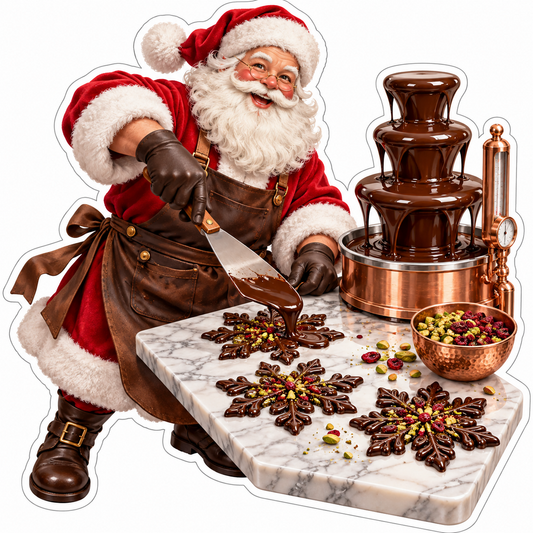 Santa Chocolate Fountain Snowflake Treats Vinyl Decal Stickers
