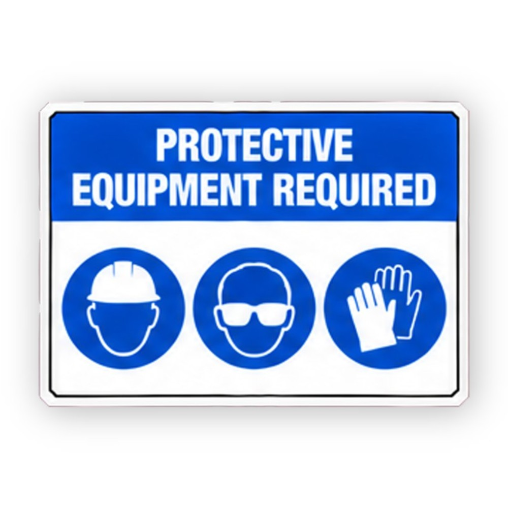 Blue Protective Equipment Three Icons Panel Vinyl Decal Stickers