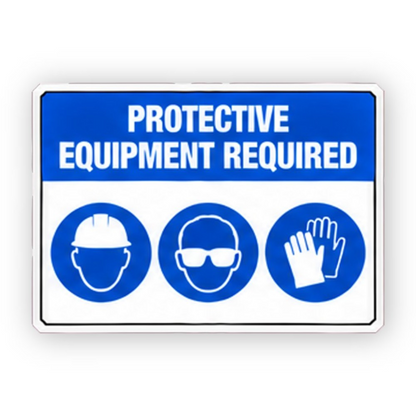 Blue Protective Equipment Three Icons Panel Vinyl Decal Stickers