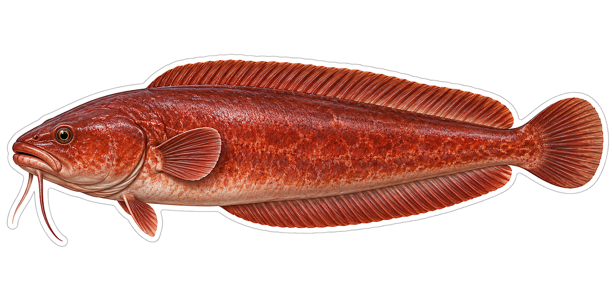 Red Brotula Fish Long Fins Art Vinyl Decal Stickers