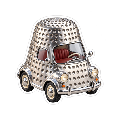 Silver Thimble Microcar Red Seats Vinyl Decal Stickers