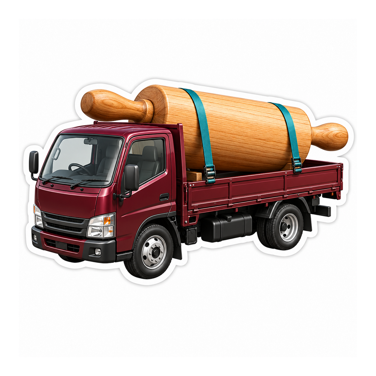 Rolling Pin Flatbed Truck Art Vinyl Decal Stickers
