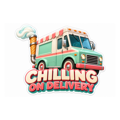 Mint Ice Cream Truck with Cone Exhaust Vinyl Decal Stickers