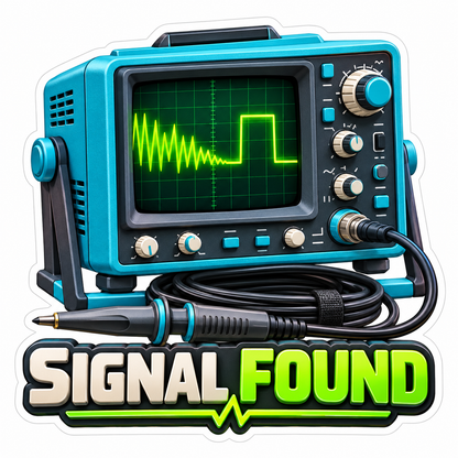 Cyan Signal Screen with Green Wave Art Vinyl Decal Stickers