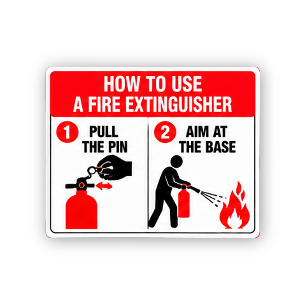 Red Extinguisher Two Step Picture Panel Vinyl Decal Stickers