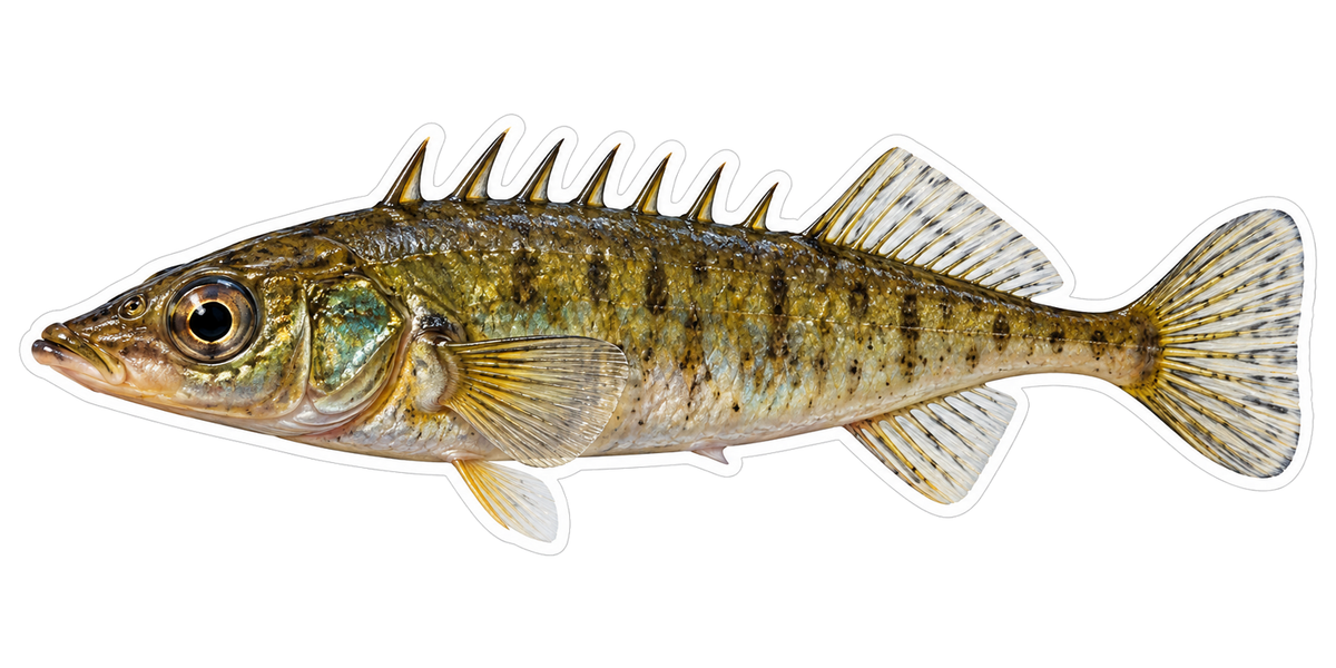 Olive Ninespine Stickleback Fish Vinyl Decal Stickers