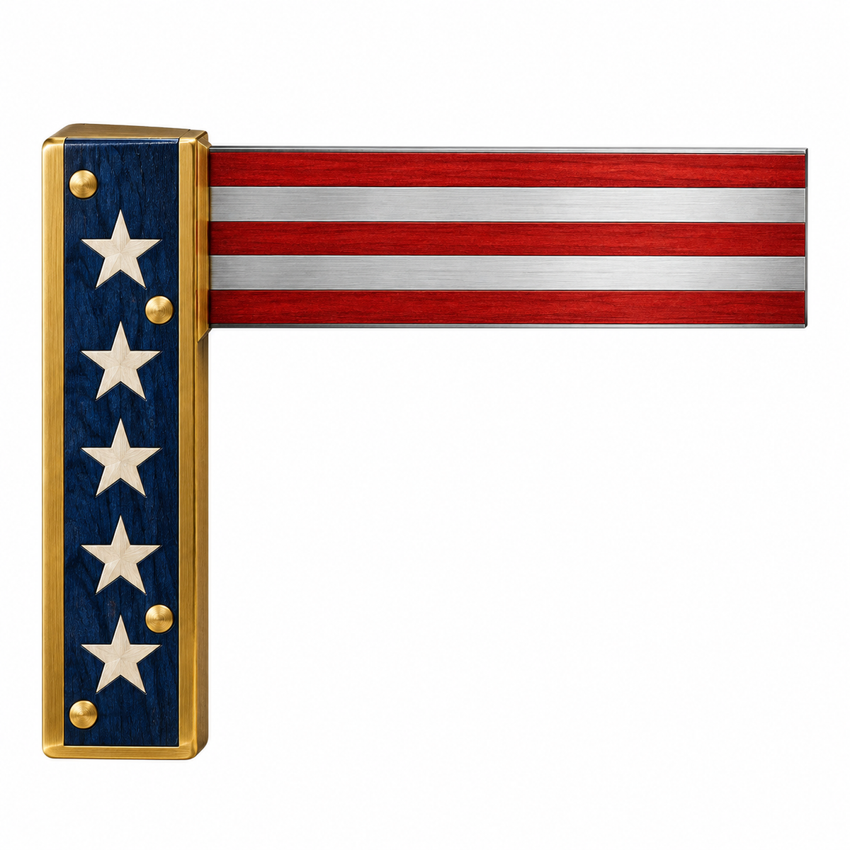 Metal Carpenter Square with Flag Pattern Arms Vinyl Decal Stickers