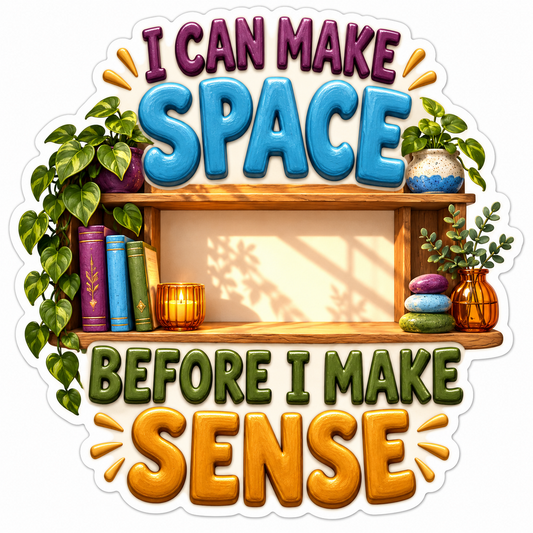 Make Space Before I Make Sense Shelf Art Vinyl Decal Stickers