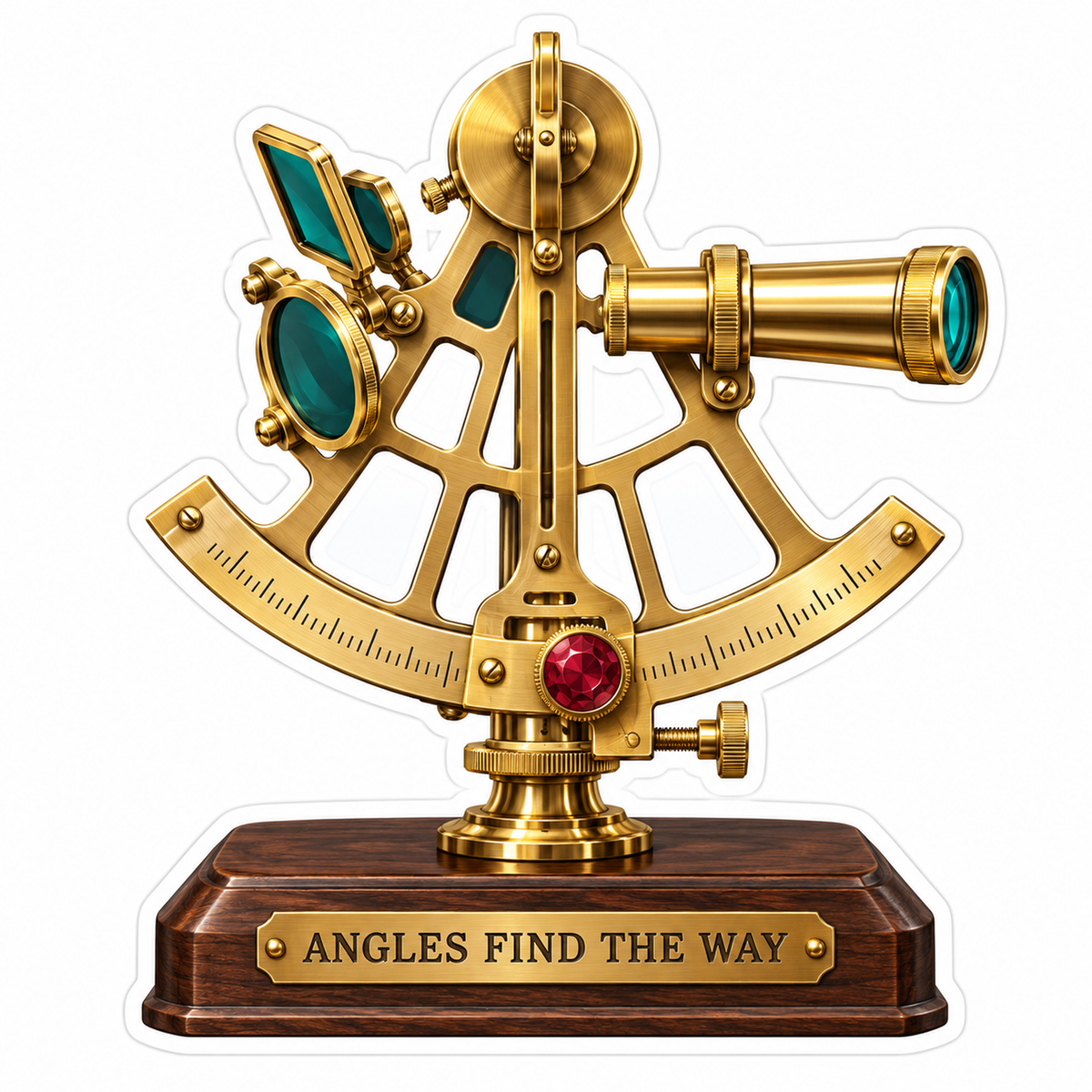 Brass Sextant Angles Quote Vinyl Decal Stickers